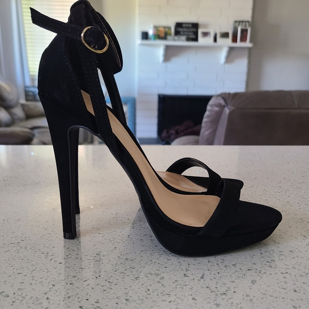 Charlotte Russe-Black suede women's black high heels-Size 6